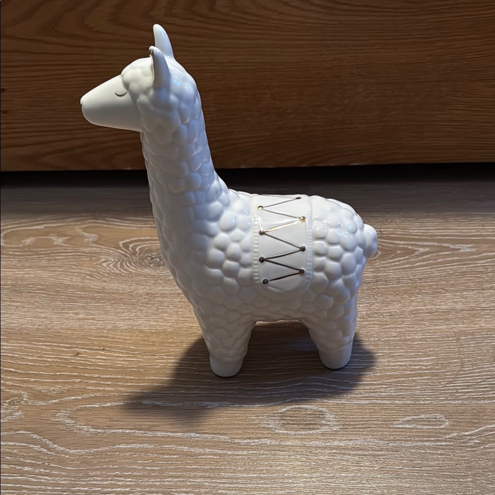 White Ceramic Llama Sculpture